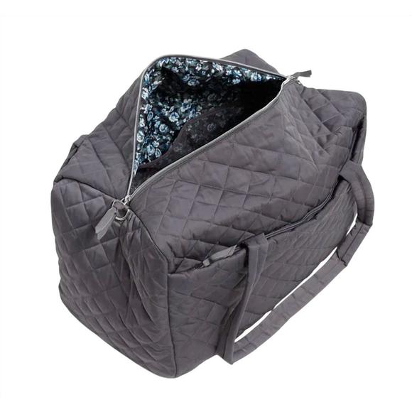 NEW VERA BRADLEY large travel duffel bag in shadow gray - Picture 2 of 2